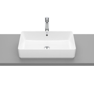 Umywalka nablatowa Roca Gap Round, 55x39cm, z przelewem, biała