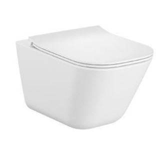 Miska podwieszana WC Roca Gap Rimless Round, 54x35,5cm, bez kołnierza, z deską wolnoopadającą slim duroplast, biała