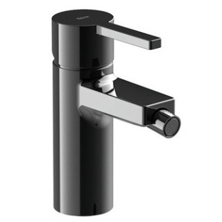 Bateria umywalkowa Roca Naia Black Cold Start, stojąca, wysokość 285mm, bez korka, czarna