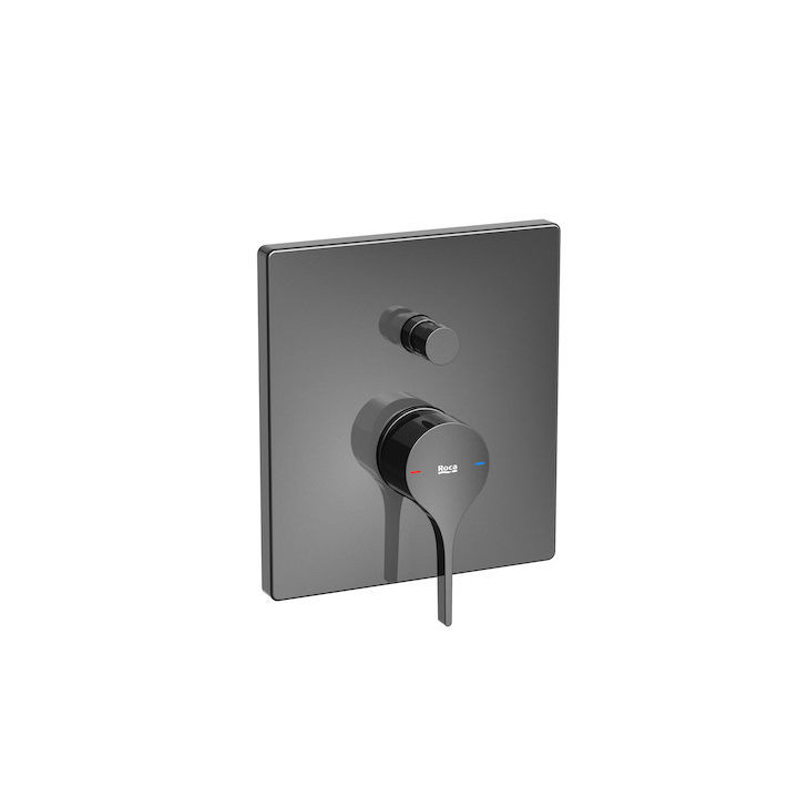 Termostatyczna bateria wannowo-prysznicowa Roca T-1000, podtynkowa, 2 wyjścia wody, czarna