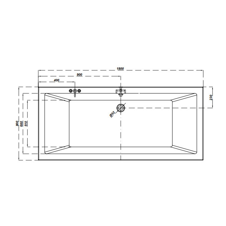 Wanna prostokątna Cersanit Intro, 180x80cm, akrylowa, biała