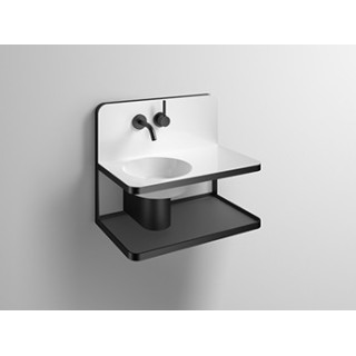 Zestaw umywalkowy Alape Steel19, wiszący, 60x32cm, WP.S19.1, biały/czarny mat