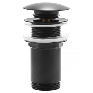 Korek do umywalki Oltens Rovde, klik-klak, bez przelewu, czarny mat