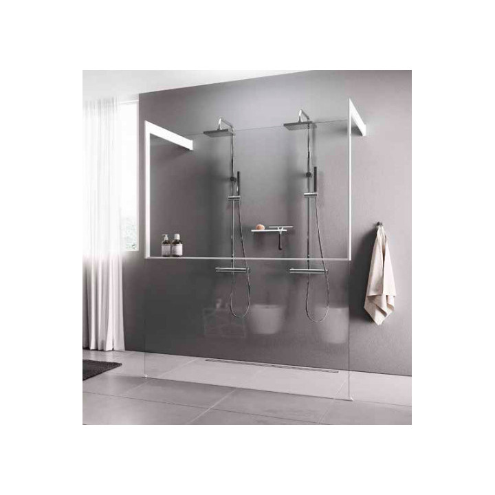Ścianka prysznicowa Walk-In Novellini Kaudra HF, 114cm, z wieszakiem na ręcznik, profil biały mat