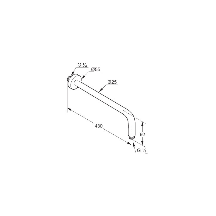Ramię natrysku DN 15 Kludi A-QA 400 mm- sanitbuy.pl
