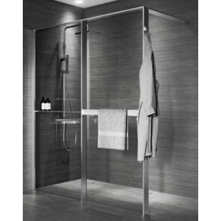 Ścianka prysznicowa Walk-In do wnęki Novellini Kaudra HN Frame, 180x200cm, wersja prawa, profil biały mat