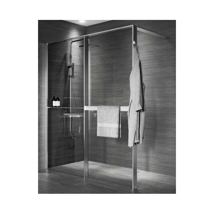 Ścianka prysznicowa Walk-In do wnęki Novellini Kaudra HN Frame, 180x200cm, wersja prawa, profil biały mat