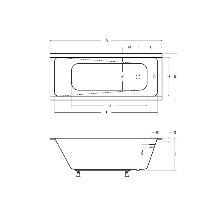 Wanna prostokątna Besco Modern Slim, 140x70cm, akrylowa, biała