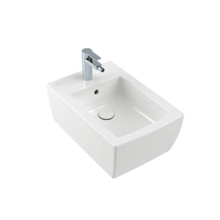 Bidet wiszący Villeroy&Boch Momento 2.0, 56x37,5cm, prostokątny, z przelewem, Weiss Alpin