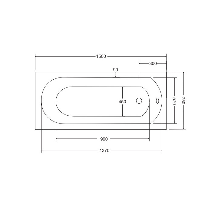 Wanna prostokątna Besco Quadro Slim, 155x70cm, akrylowa, biała