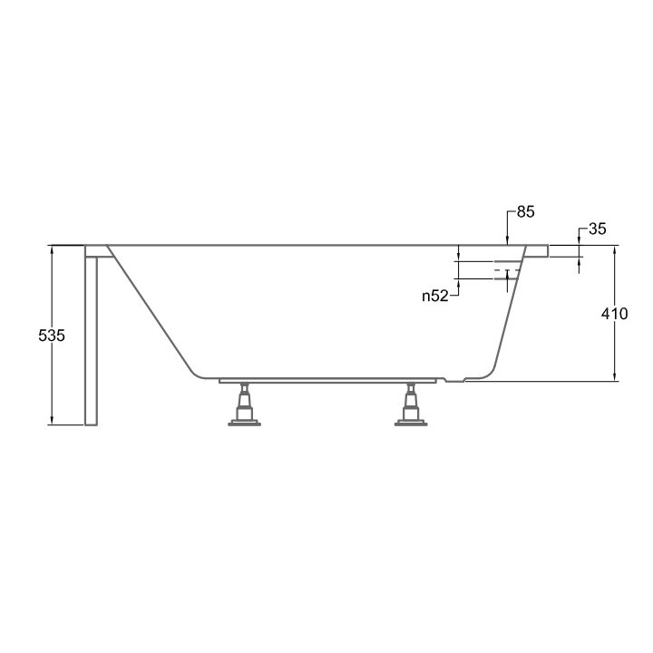 Wanna prostokątna Besco Quadro Slim, 155x70cm, akrylowa, biała