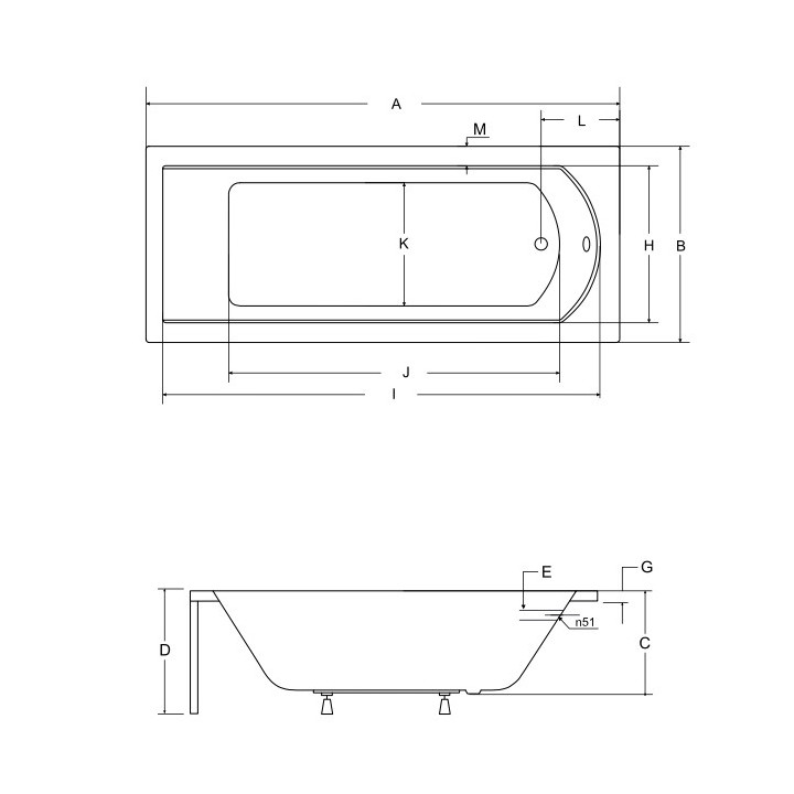 Wanna prostokątna Besco Quadro Slim, 155x70cm, akrylowa, biała