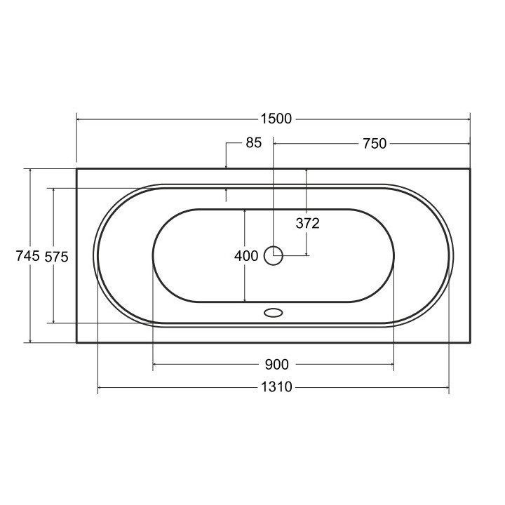 Wanna prostokątna Besco Shea Slim, 150x70cm, akrylowa, biała