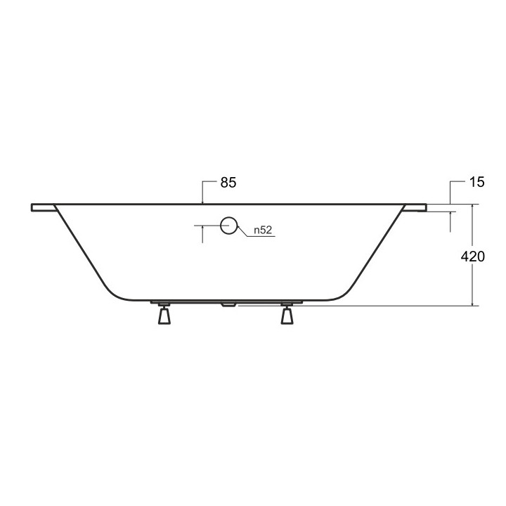 Wanna prostokątna Besco Shea Slim, 150x70cm, akrylowa, biała