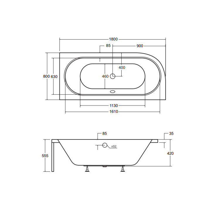 Wanna asymetryczna Besco Avita, 160x75cm, wersja lewa, akrylowa, biała