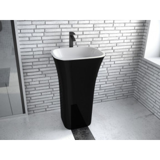 Umywalka wolnostojąca Besco Uniqa B&W, 32x46cm, bez przelewu, czarny/biały