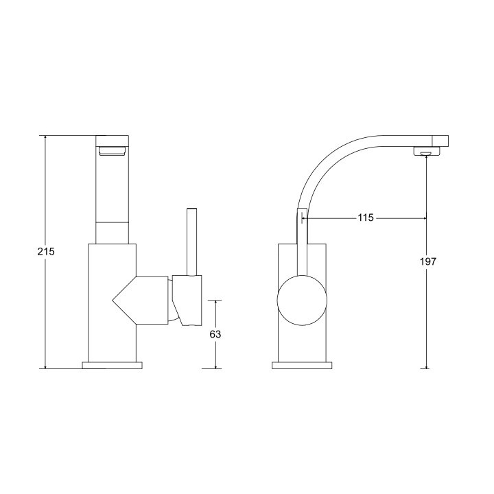 Bateria umywalkowa Besco Decco I, stojąca, wysokość 335mm, chrom