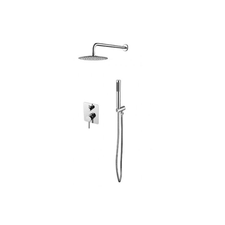 Bateria wannowa Besco Decco, natynkowa, wylewka 182mm, zestaw natryskowy, chrom