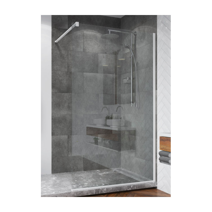 Scianka wolnostojąca Walk-in Sanswiss Easy STR4P, 140x200cm, biały profil