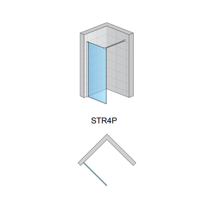 Scianka wolnostojąca Walk-in Sanswiss Easy STR4P, 140x200cm, biały profil