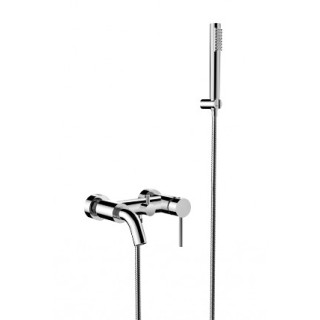 Bateria wannowa Besco Decco, natynkowa, wylewka 182mm, zestaw natryskowy, chrom