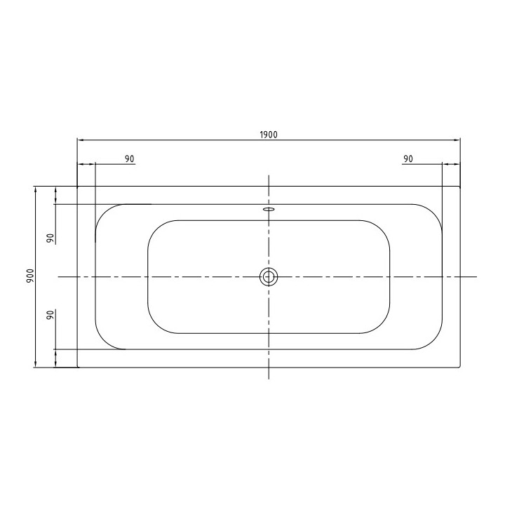 Wanna prostokątna Villeroy&Boch Loop & Friends, 190x90cm, akrylowa, Weiss Alpin
