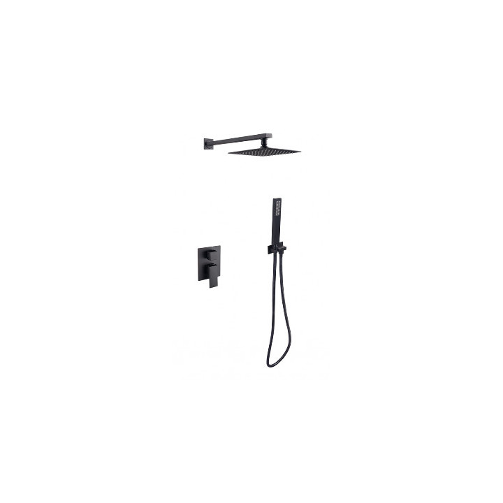 Zestaw prysznicowy Besco Decco / Illusion, podtynkowy, 2 wyjścia wody, deszczownica standardowa, chrom