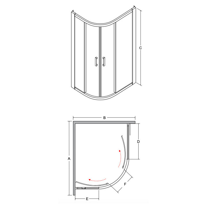 Kabina prysznicowa asymetryczna Besco Modern 185, 100x80cm, szkło przejrzyste, profil chrom