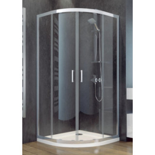 Kabina prysznicowa asymetryczna Besco Modern 185, 120x90cm, szkło przejrzyste, profil chrom