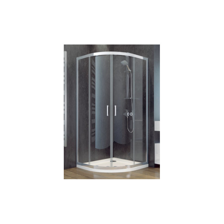Kabina prysznicowa asymetryczna Besco Modern 185, 120x90cm, szkło przejrzyste, profil chrom