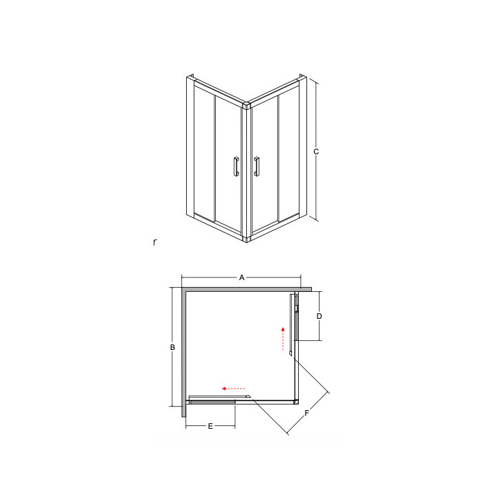 Kabina prysznicowa kwadrotowa Besco Modern 185, 80x80cm, szkło przejrzyste, profil chrom
