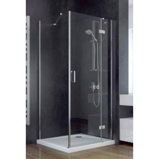 Kabina prysznicowa kwadratowa Besco Viva 195, 80x80cm, wejście narożne, szkło przejrzyste, profil chrom