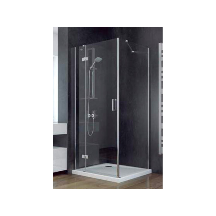 Kabina prysznicowa kwadratowa Besco Viva 195, 80x80cm, wejście narożne, szkło przejrzyste, profil chrom