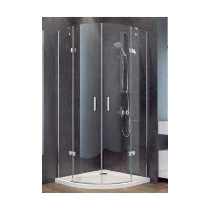 Kabina prysznicowa kwadratowa Besco Viva 195, 80x80cm, prawa, szkło przejrzyste, profil chrom