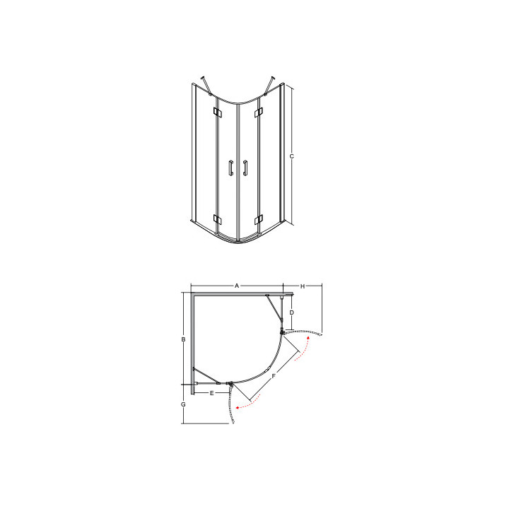Kabina prysznicowa kwadratowa Besco Viva 195, 80x80cm, prawa, szkło przejrzyste, profil chrom