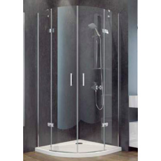 Kabina prysznicowa kwadratowa Besco Viva 195, 80x80cm, prawa, szkło przejrzyste, profil chrom