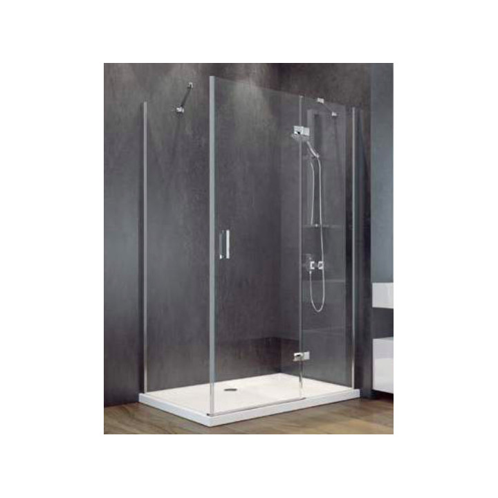 Kabina prysznicowa kwadratowa Besco Viva 195, 80x80cm, prawa, szkło przejrzyste, profil chrom