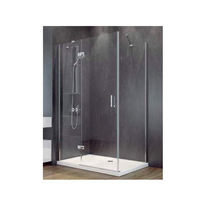 Kabina prysznicowa kwadratowa Besco Viva 195, 80x80cm, prawa, szkło przejrzyste, profil chrom
