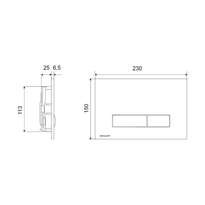 Przycisk do stelaża podtynkowego Excellent Aurro, 230x150mm, biały