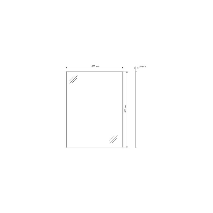 Lustro prostokątne Excellent Kuadro, wiszące, 60x80cm, czarny mat