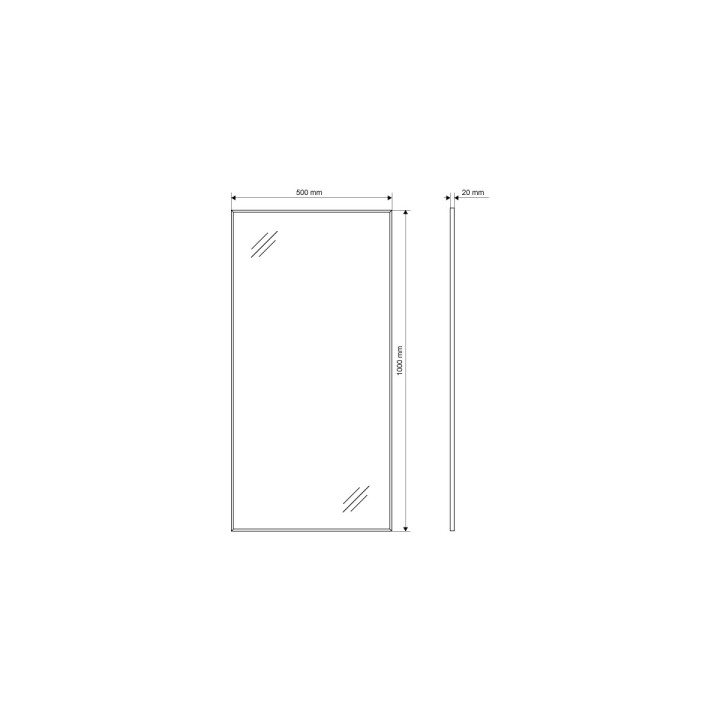 Lustro prostokątne Excellent Kuadro, wiszące, 60x80cm, czarny mat
