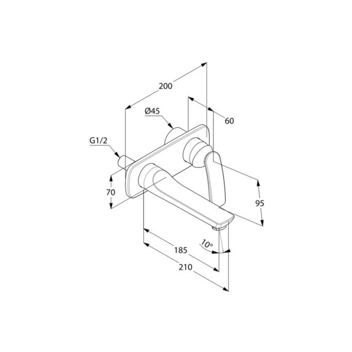 Bateria umywalkowa Kludi Balance, podtynkowa, wylewka 185mm, element natynkowy, czarny mat