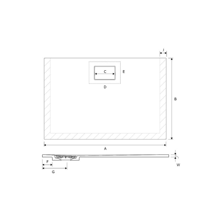 Brodzik kompozytowy Excellent Lavano, 120x80cm, prostokątny, czarny