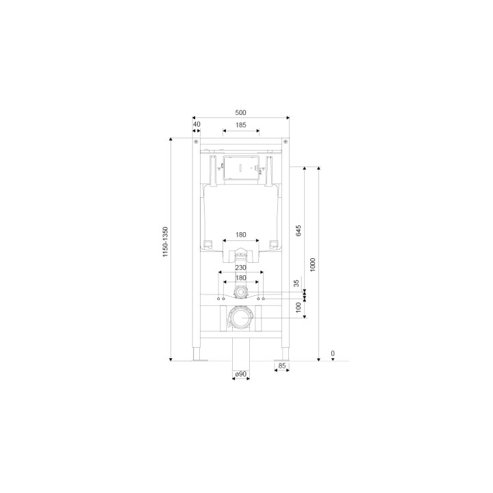Stelaż podtynkowy Excellent Shiro 2.0, do misek WC, do zabudowy lekkiej