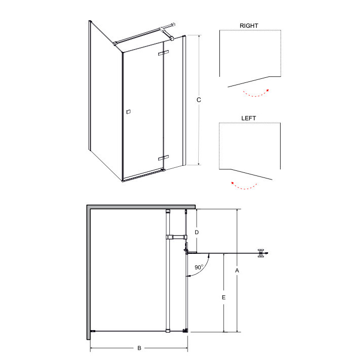 Kabina prysznicowa prostokątna Besco Viva 195, 120x90cm, prawa, szkło przejrzyste, profil chrom