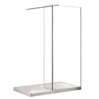 Panel boczny dla kabiny Besco Aveo, 30x195cm, szkło przejrzyste, profil chrom