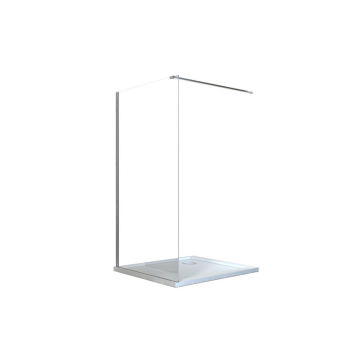 Kabina prysznicowa Walk In Besco Aveo, 90x195cm, szkło przejrzyste, profil chrom
