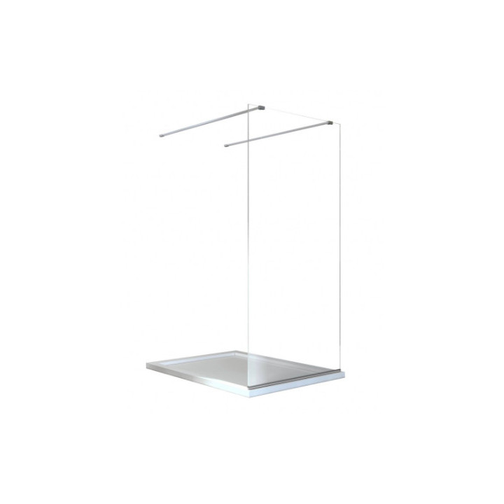Kabina prysznicowa Walk In Besco Aveo, 90x195cm, szkło przejrzyste, profil chrom