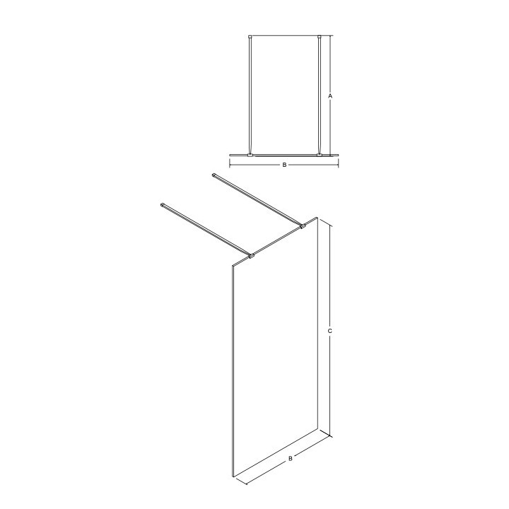 Kabina prysznicowa Walk In Besco Aveo, 90x195cm, szkło przejrzyste, profil chrom