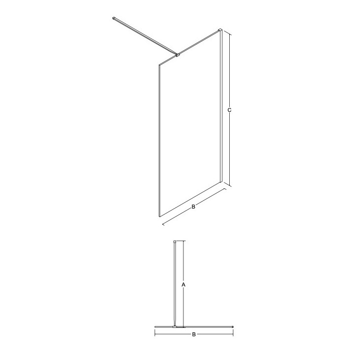 Kabina prysznicowa Walk In Besco Aveo, 90x195cm, szkło przejrzyste, profil chrom